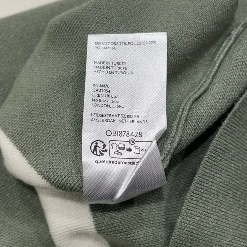 Maeve Anthropologie Sweater Vest Women's Size Med Green Ivory Striped Knit Top - Picture 7 of 9